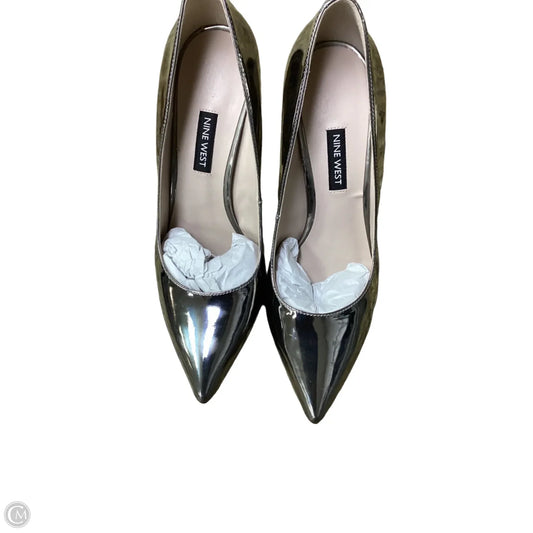Shoes Heels Kitten By Nine West In Silver, Size: 8
