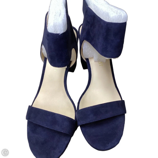 Sandals Heels Block By Nine West In Blue, Size: 8