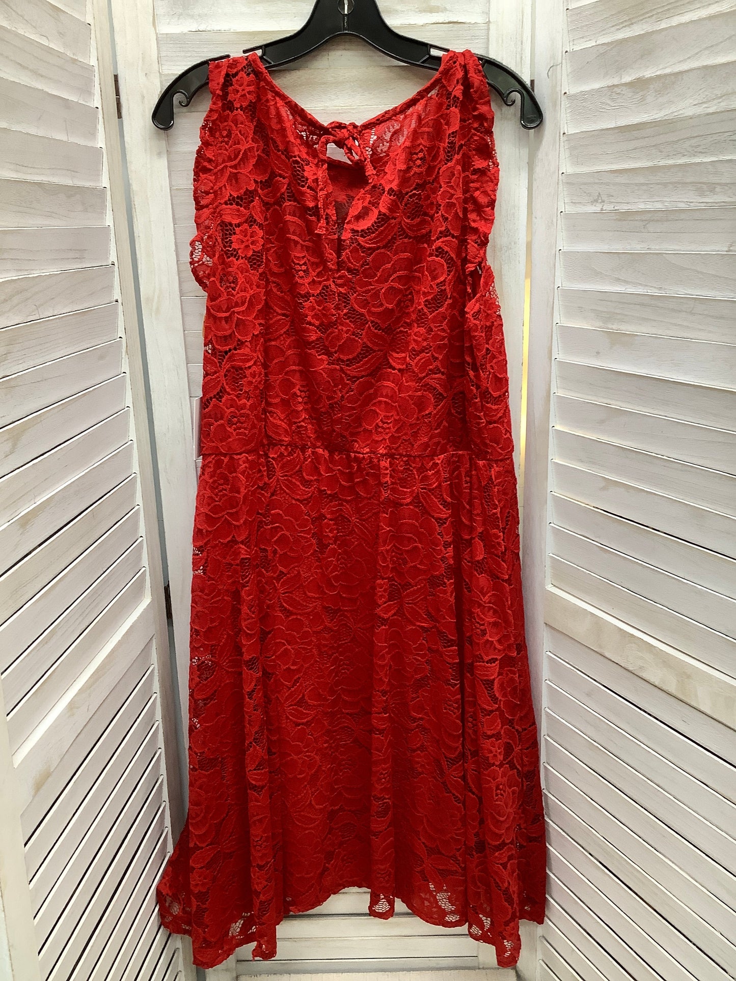 Dress Casual Midi By Lc Lauren Conrad In Red, Size: Xl