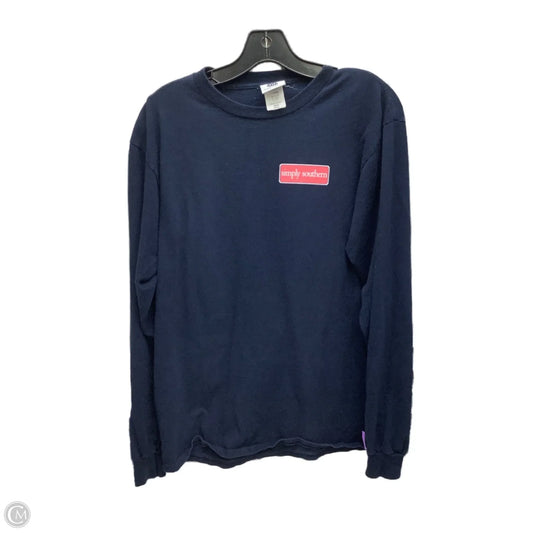 Top Long Sleeve By Simply Southern In Navy, Size: M