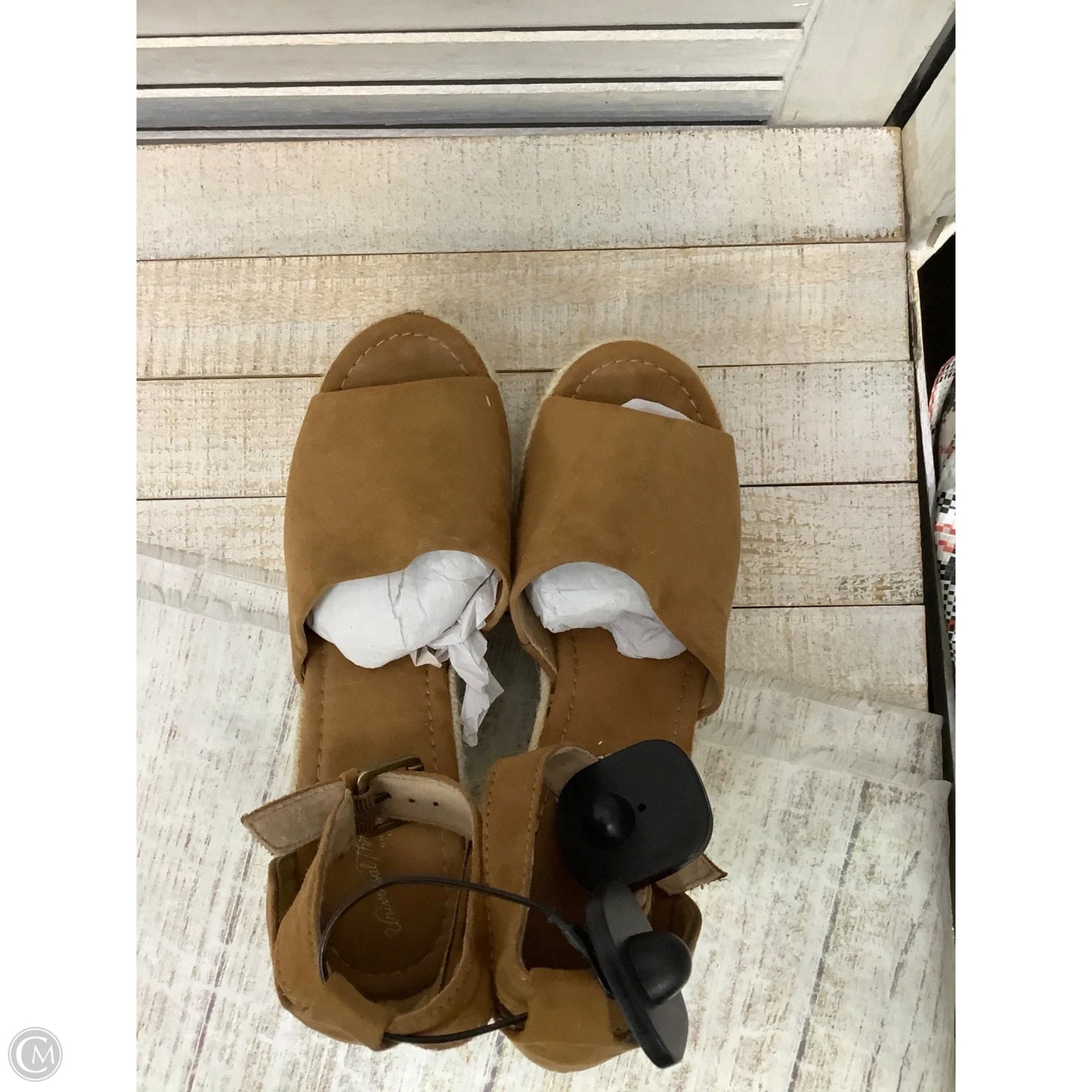 Sandals Heels Block By Universal Thread In Tan, Size: 7