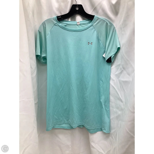Athletic Top Short Sleeve By Under Armour In Teal, Size: M
