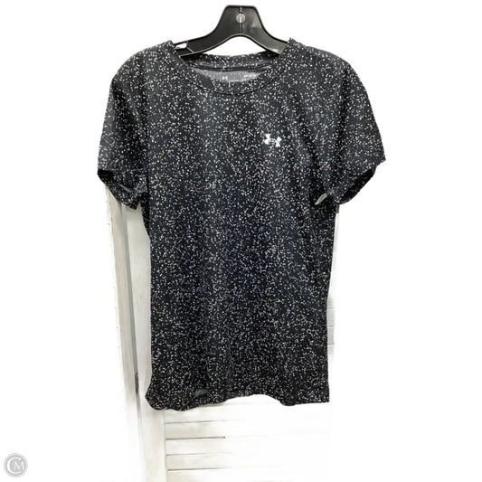 Athletic Top Short Sleeve By Under Armour In Black & White, Size: M