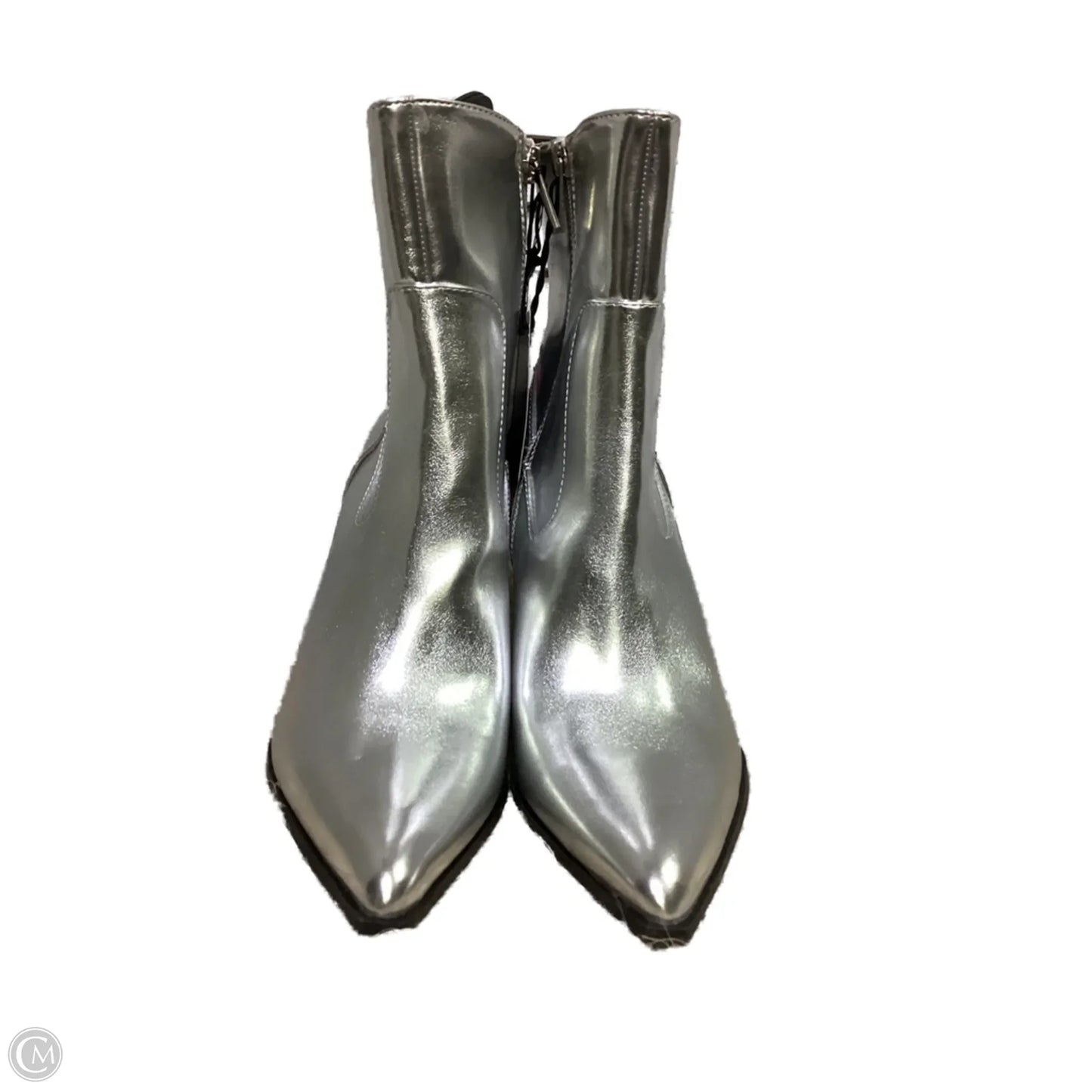 Boots Ankle Heels By Forever 21 In Silver, Size: 7
