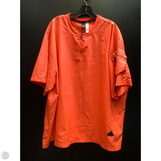 Athletic Top Short Sleeve By Adidas In Orange, Size: Xl