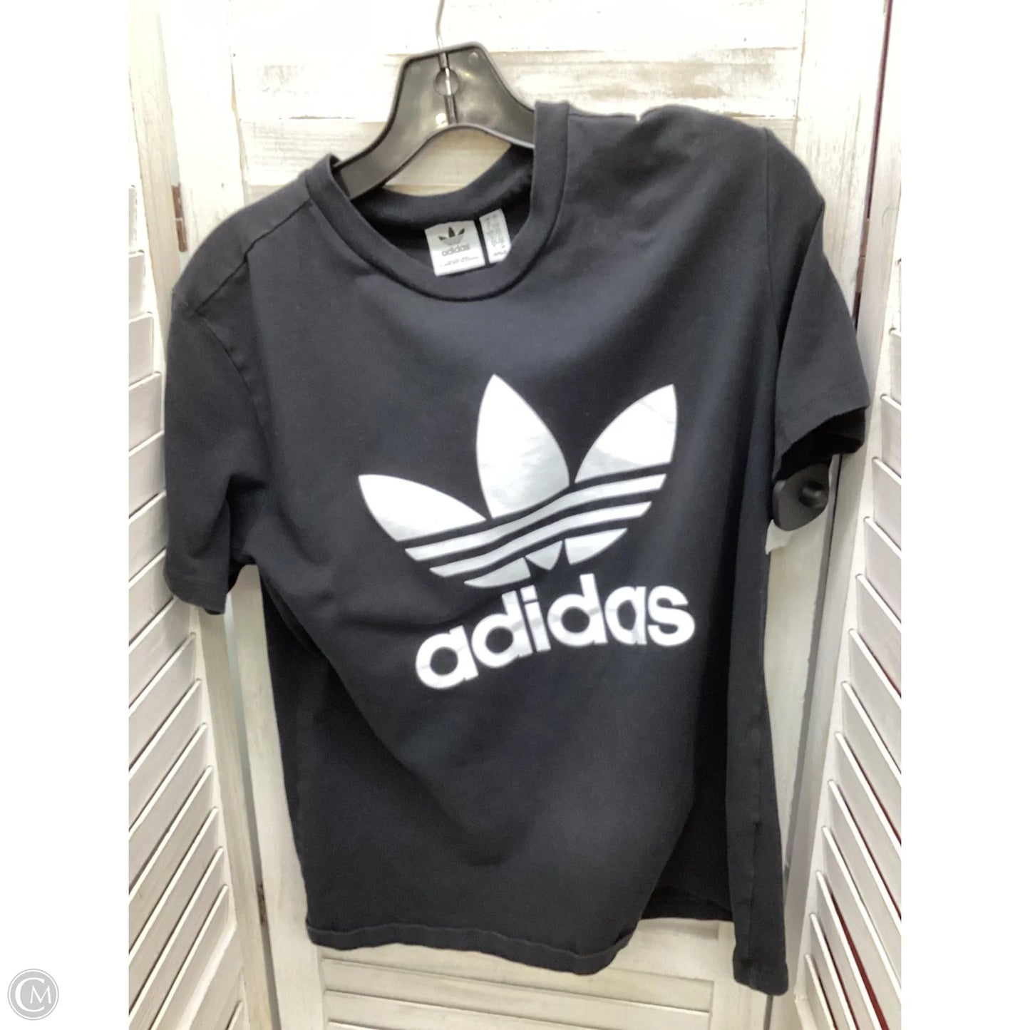 Top Short Sleeve By Adidas In Black, Size: L