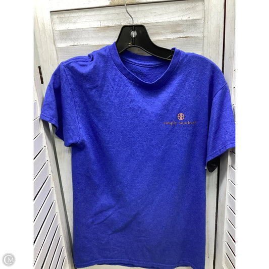 Top Short Sleeve By Simply Southern In Blue, Size: S