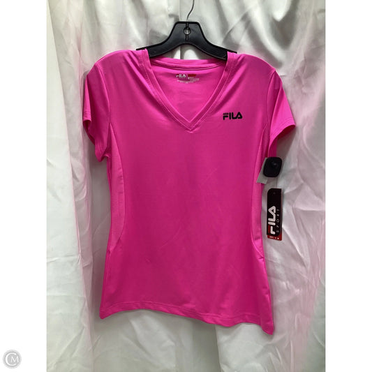 Athletic Top Short Sleeve By Fila In Pink, Size: M