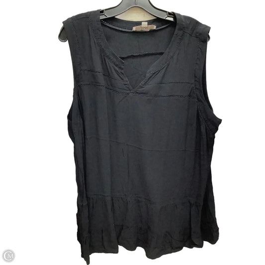 Top Sleeveless By Loft In Black, Size: 3x