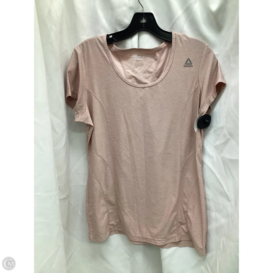 Athletic Top Short Sleeve By Reebok In Pink, Size: M