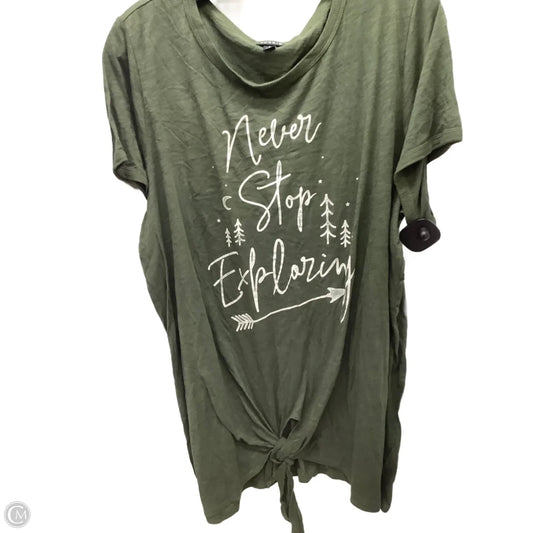 Top Short Sleeve By Torrid In Green, Size: 2x