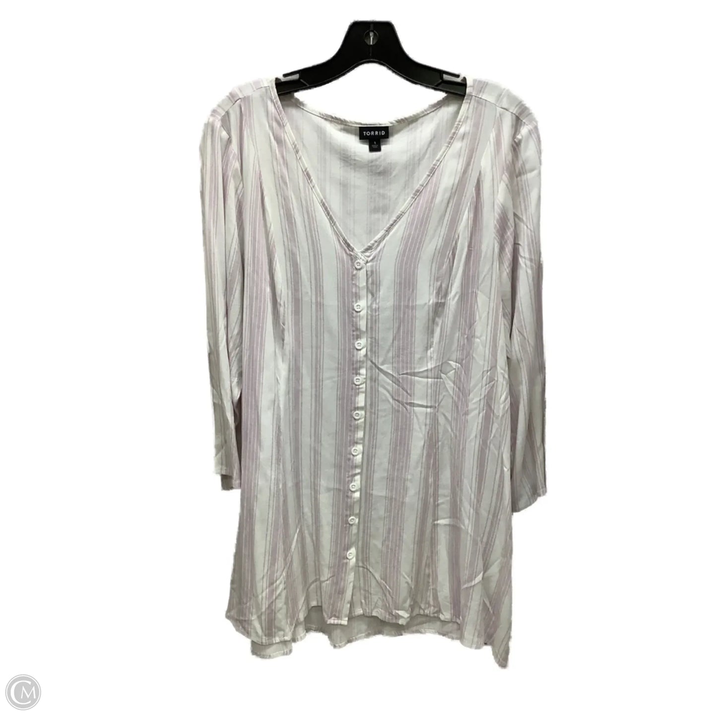 Top Long Sleeve By Torrid In Striped Pattern, Size: 1x