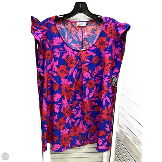 Top Sleeveless By Emily Wonder In Floral Print, Size: 3x