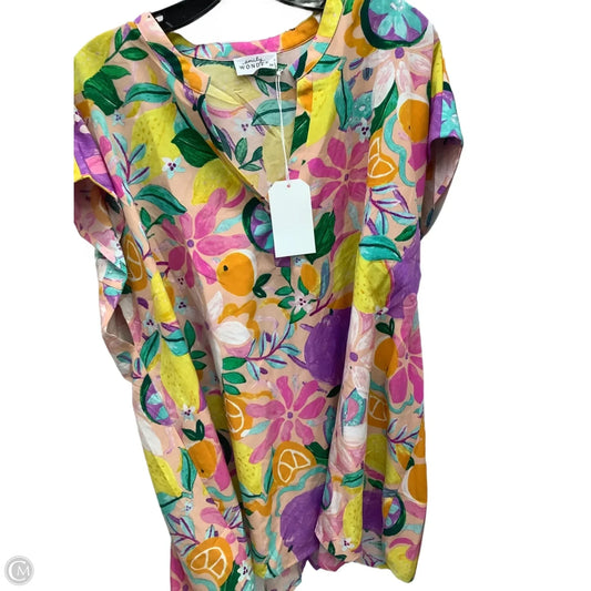 Top Short Sleeve By Emily Wonder In Multi-colored, Size: 3x