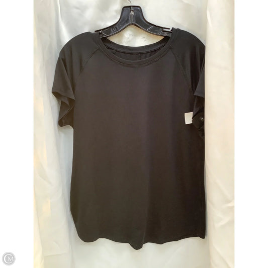 Athletic Top Short Sleeve By Champion In Black, Size: L