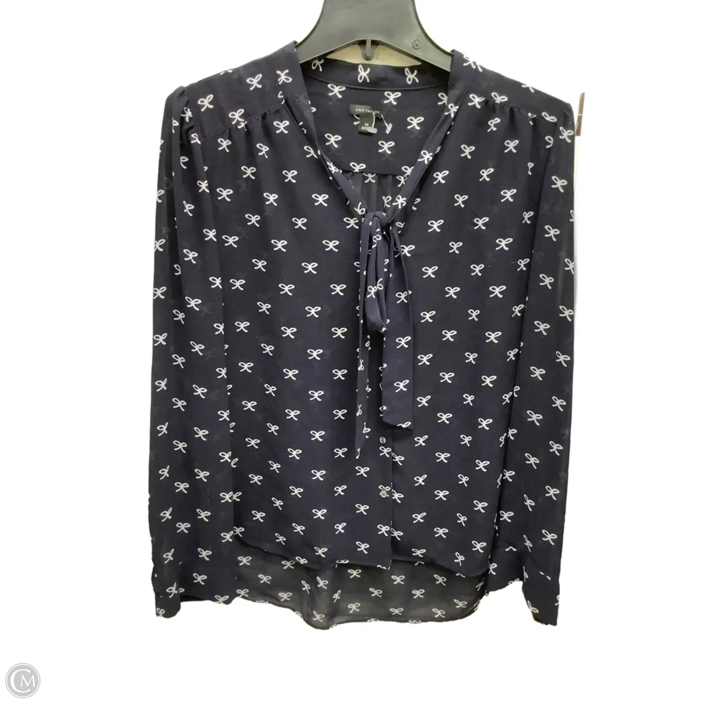 Top Long Sleeve By Ann Taylor In Blue, Size: M