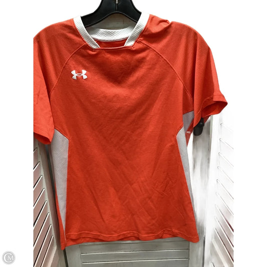 Athletic Top Short Sleeve By Under Armour In Orange, Size: M