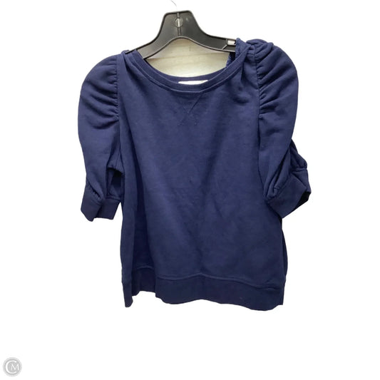 Top Short Sleeve By Loft In Navy, Size: M