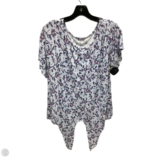 Top Short Sleeve By Loft In Paisley Print, Size: Xl
