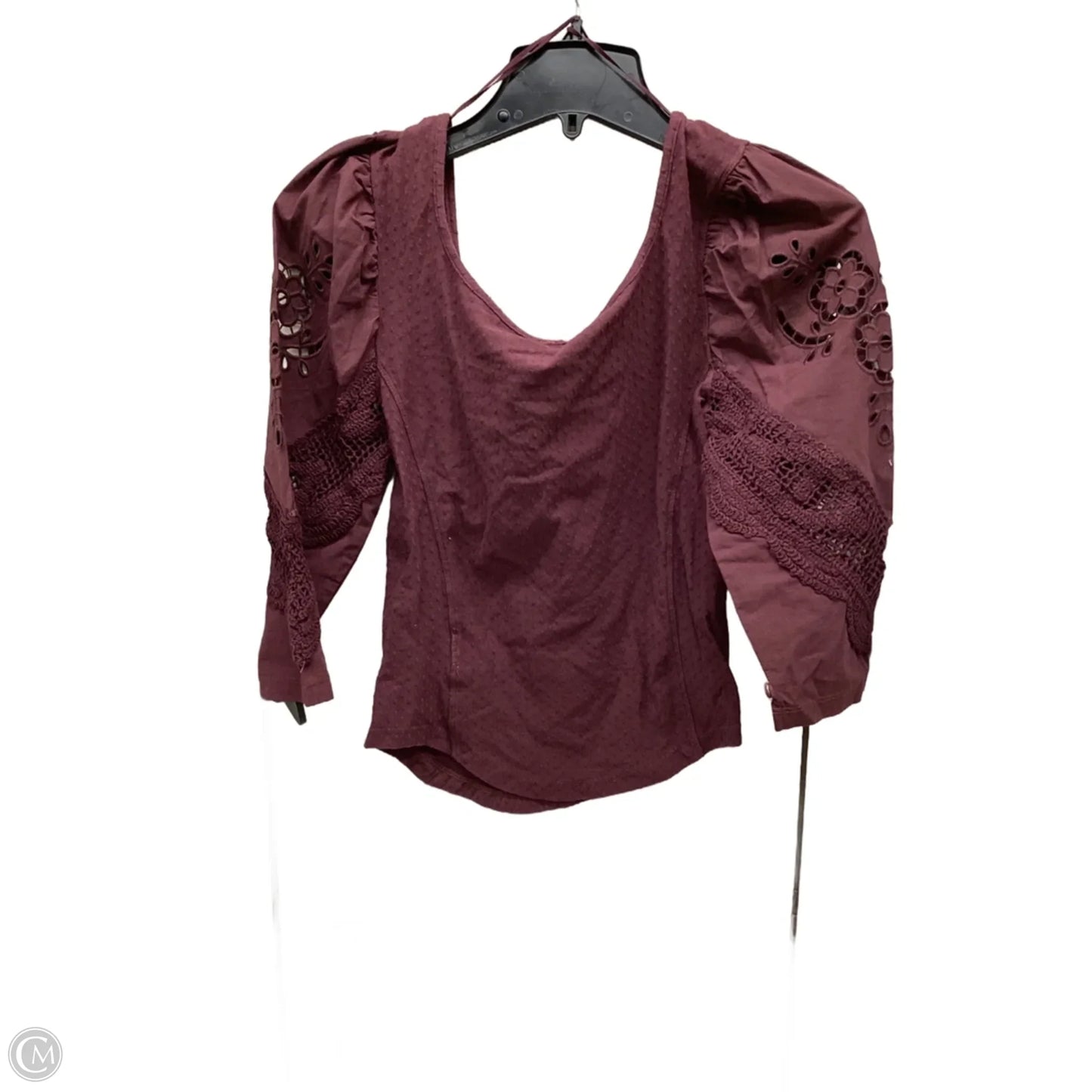 Top Long Sleeve By Free People In Maroon, Size: Xs
