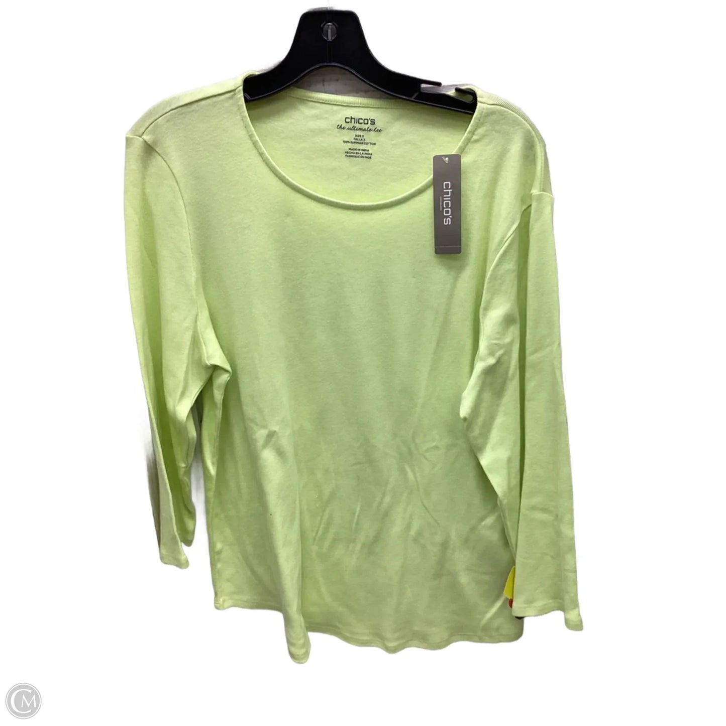 Top Long Sleeve By Chicos In Green, Size: Xl