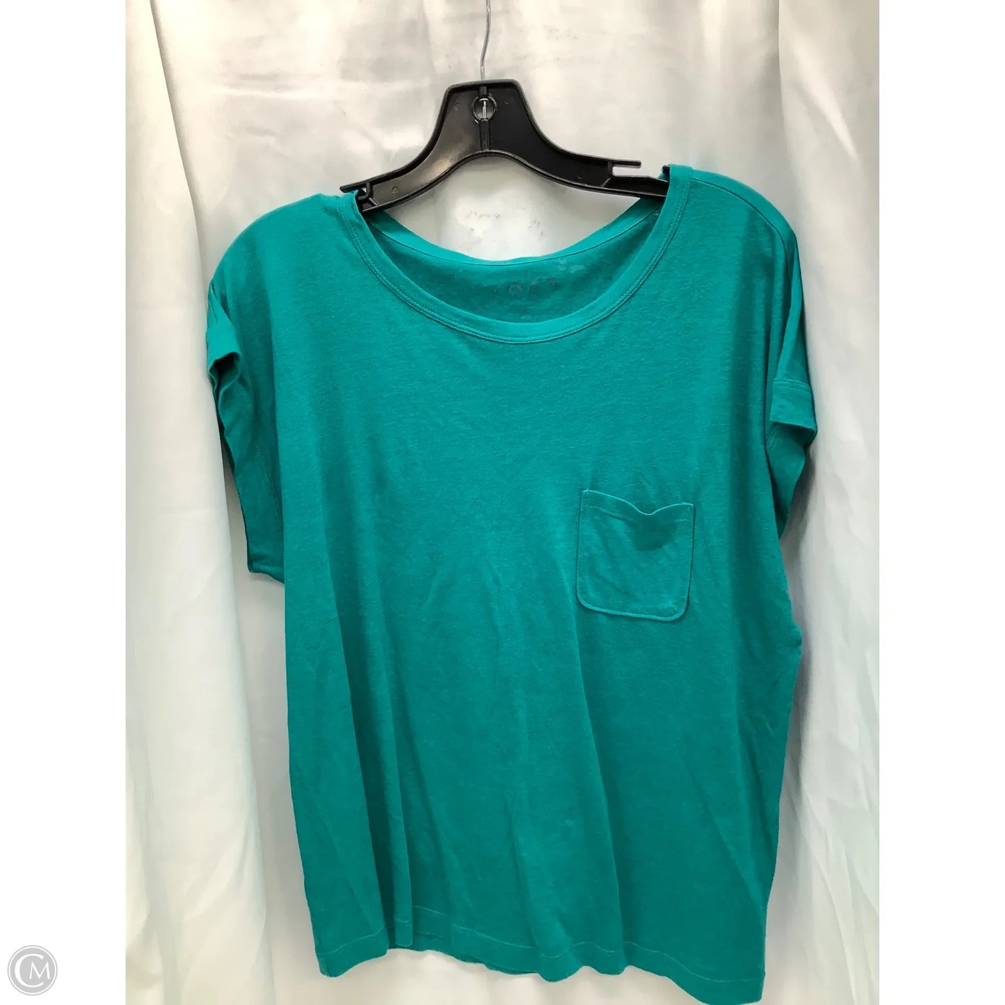 Top Short Sleeve By Loft In Teal, Size: M