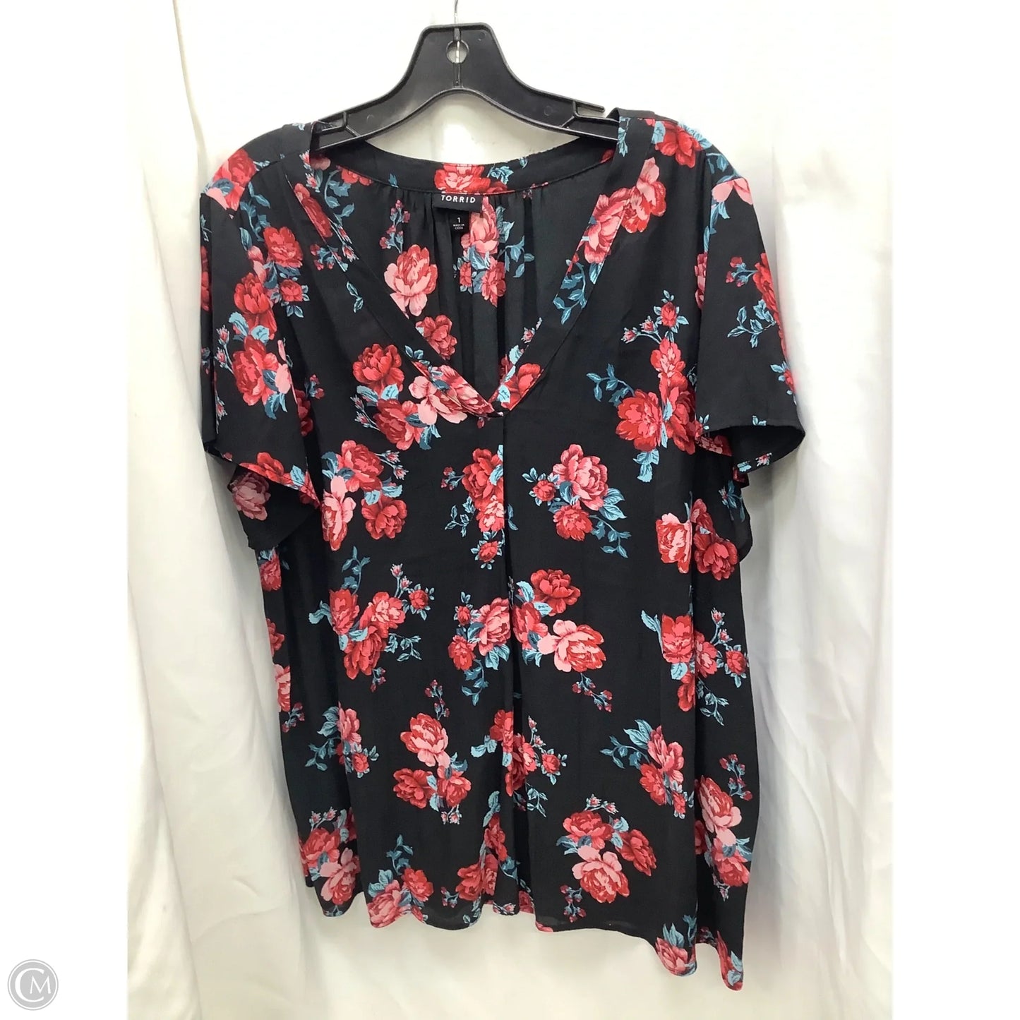 Top Short Sleeve By Torrid In Floral Print, Size: L