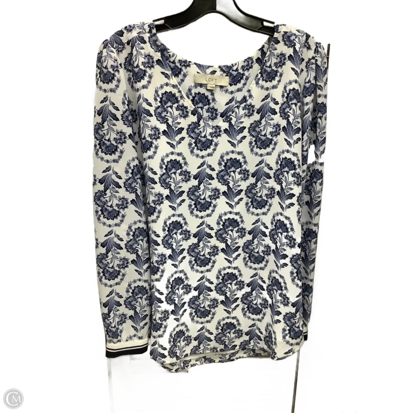 Top Long Sleeve By Loft In Floral Print, Size: L