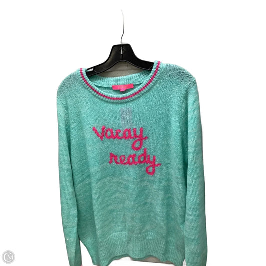 Sweater Cardigan Designer By Lilly Pulitzer In Blue & Pink, Size: Xl