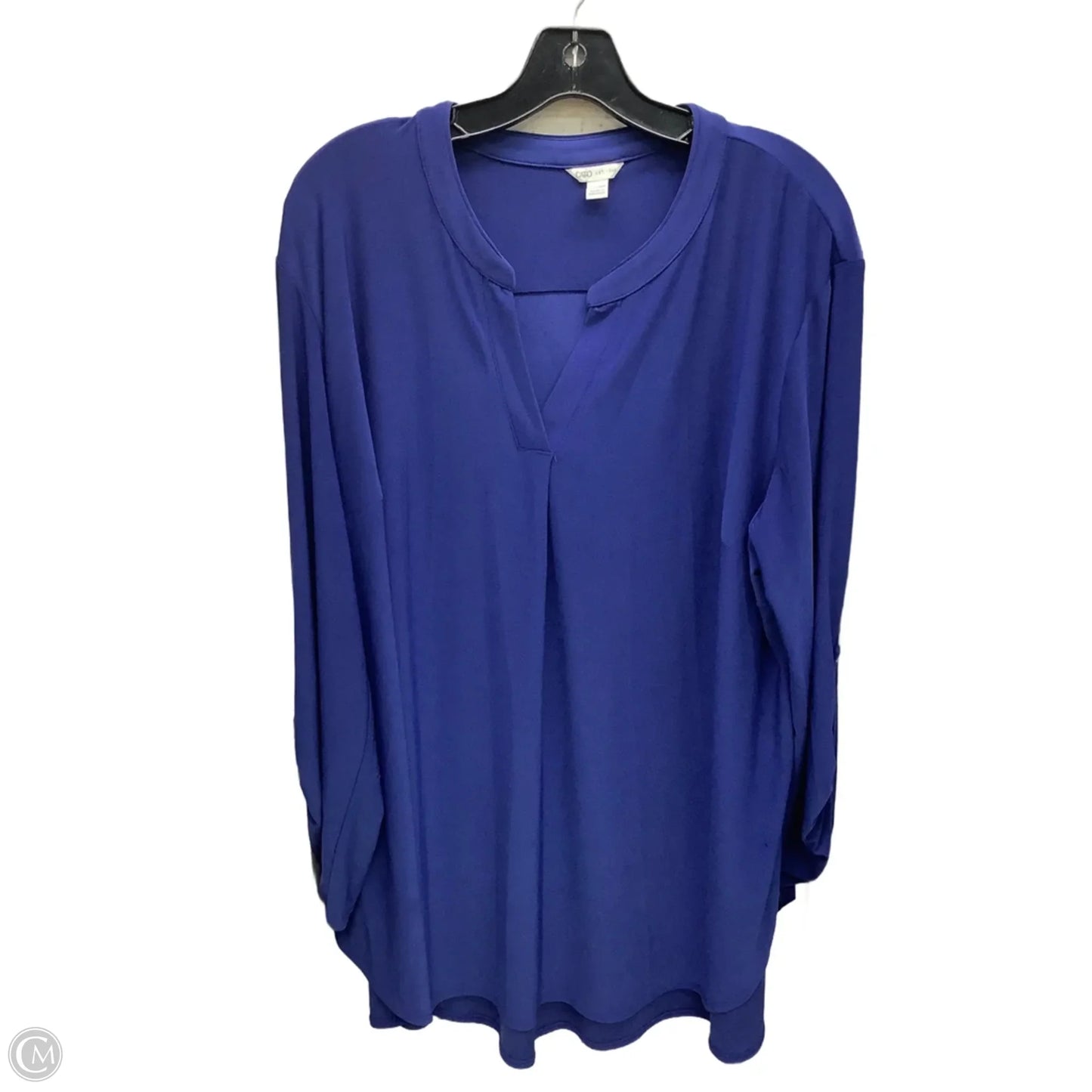 Top Long Sleeve By Cato In Blue, Size: 3x