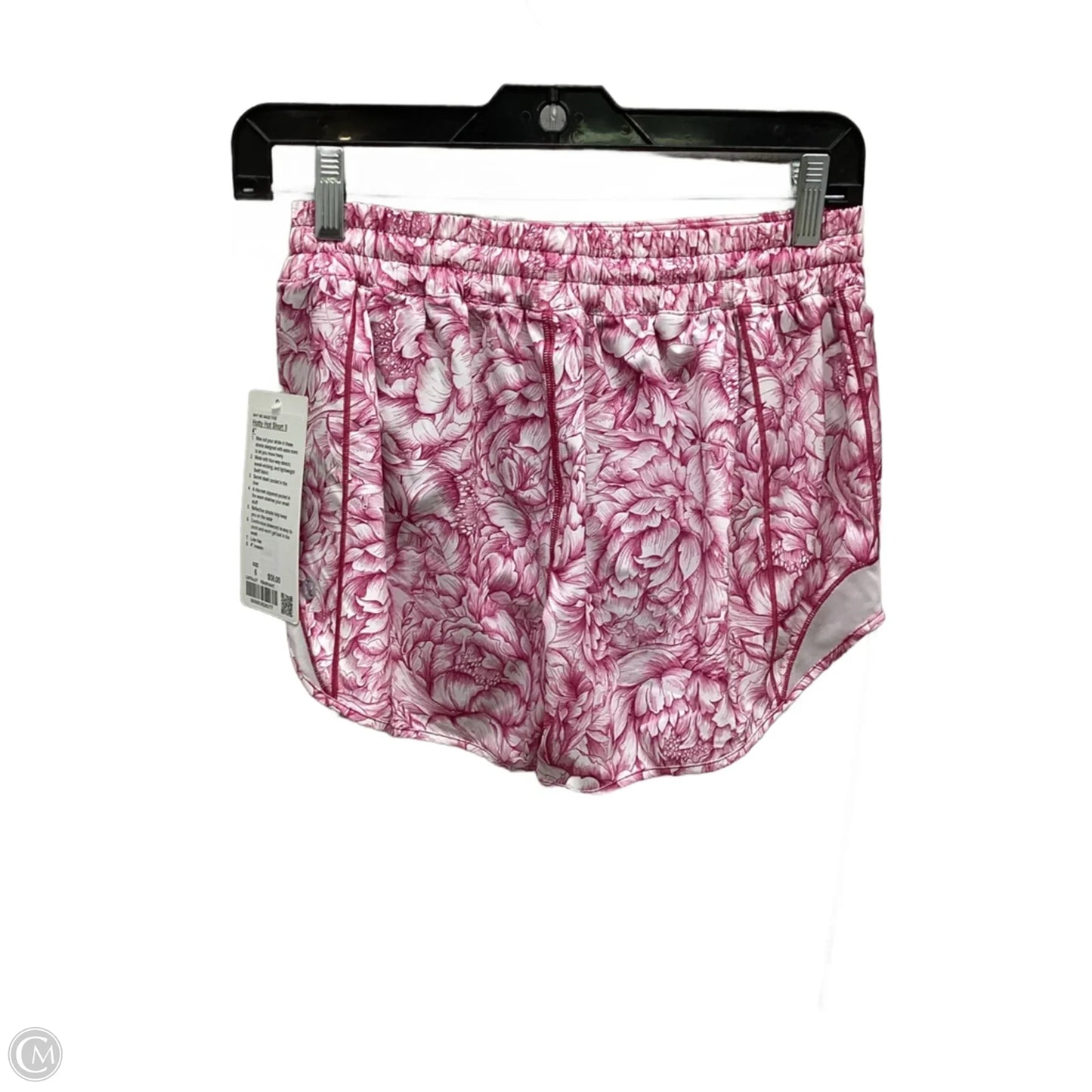 Athletic Shorts By Lululemon In Pink & White, Size: 6