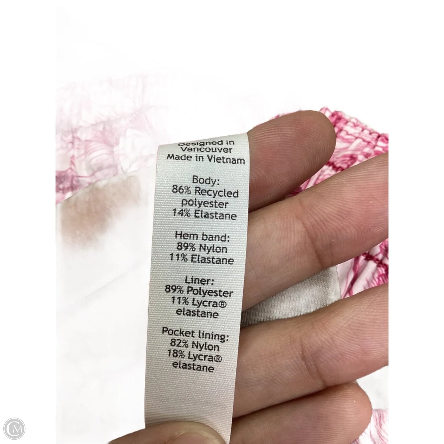 Athletic Shorts By Lululemon In Pink & White, Size: 6