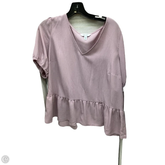 Top Short Sleeve By Nine West In Mauve, Size: Xl
