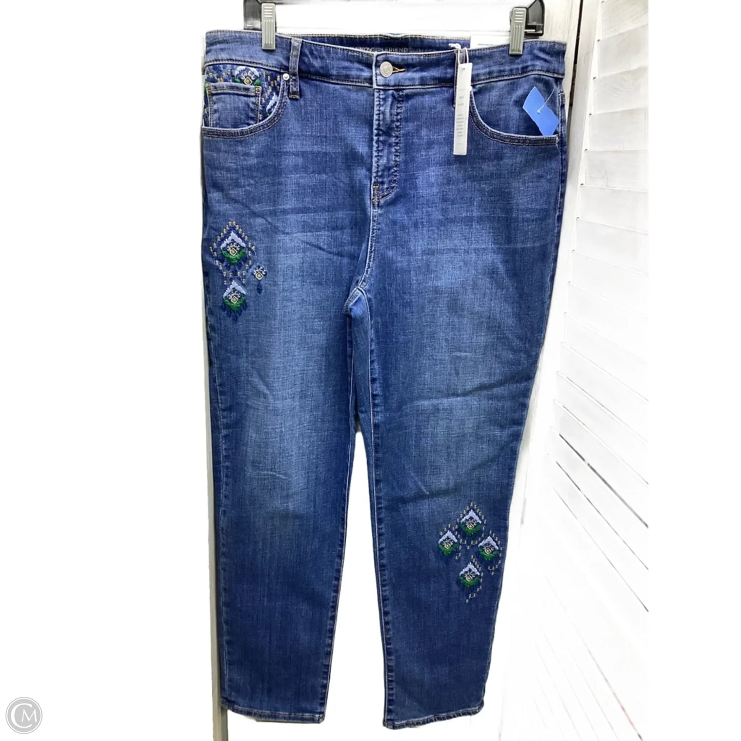 Jeans Boyfriend By Chicos In Blue Denim, Size: 12