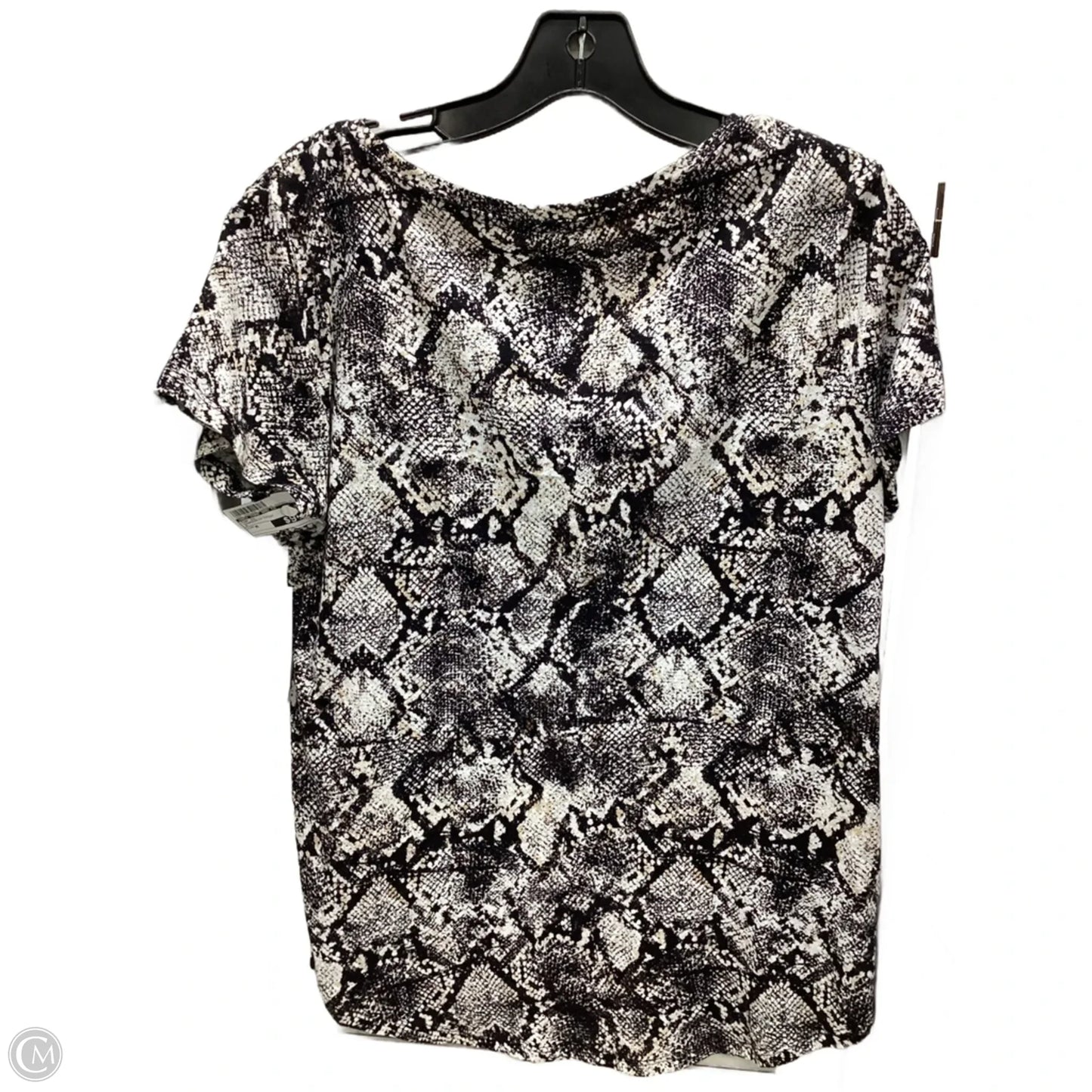 Top Short Sleeve By New York And Co In Snakeskin Print, Size: M