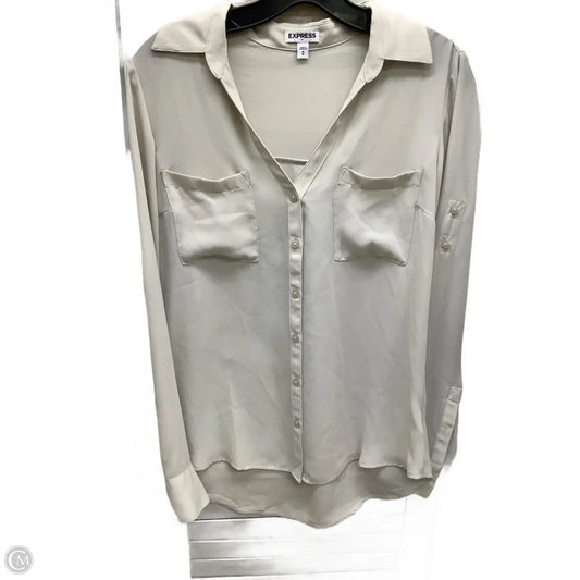 Top Long Sleeve By Express In Beige, Size: M