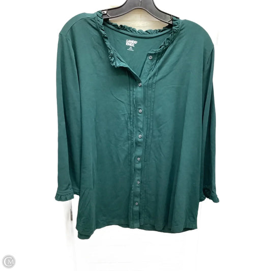 Top Long Sleeve By Lands End In Green, Size: 2x