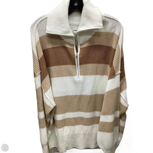 Sweater By Aerie In Tan & White, Size: M
