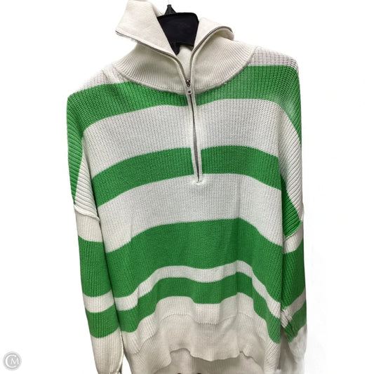 Sweater By Aerie In Green & White, Size: M