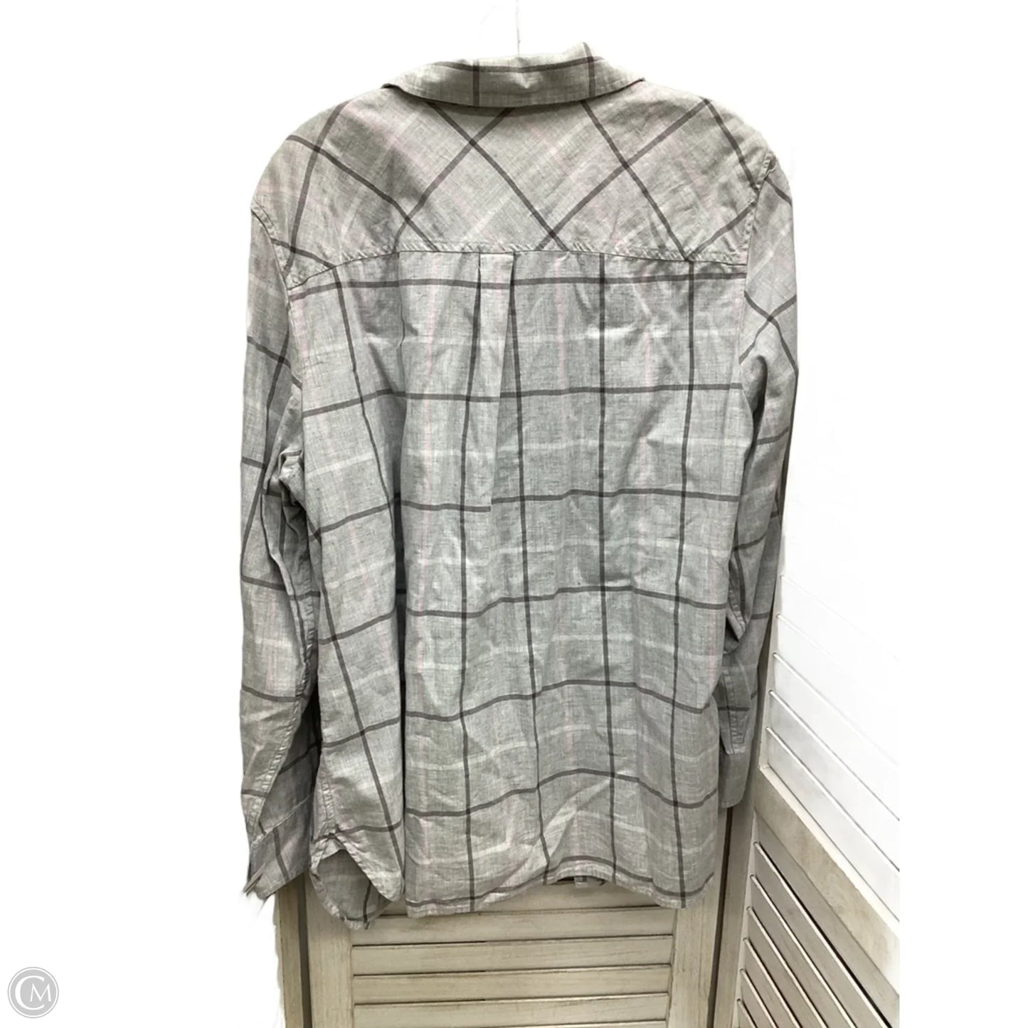 Top Long Sleeve By Talbots In Plaid Pattern, Size: 2x