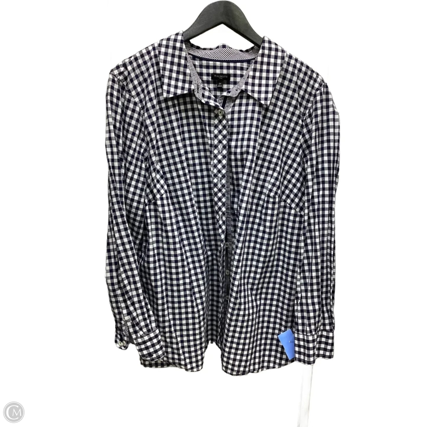 Top Long Sleeve By Talbots In Plaid Pattern, Size: 2x