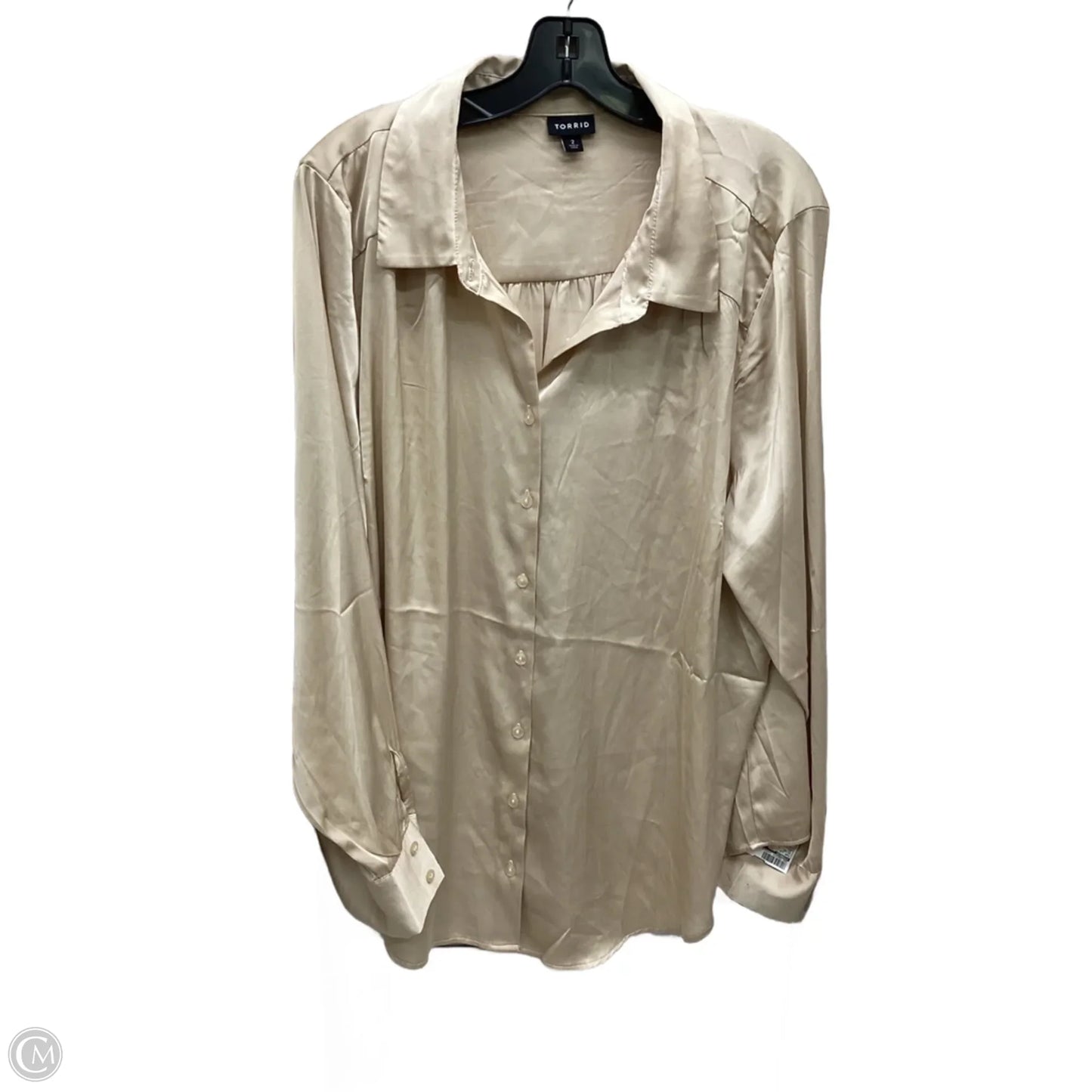 Top Long Sleeve By Torrid In Beige, Size: 2x