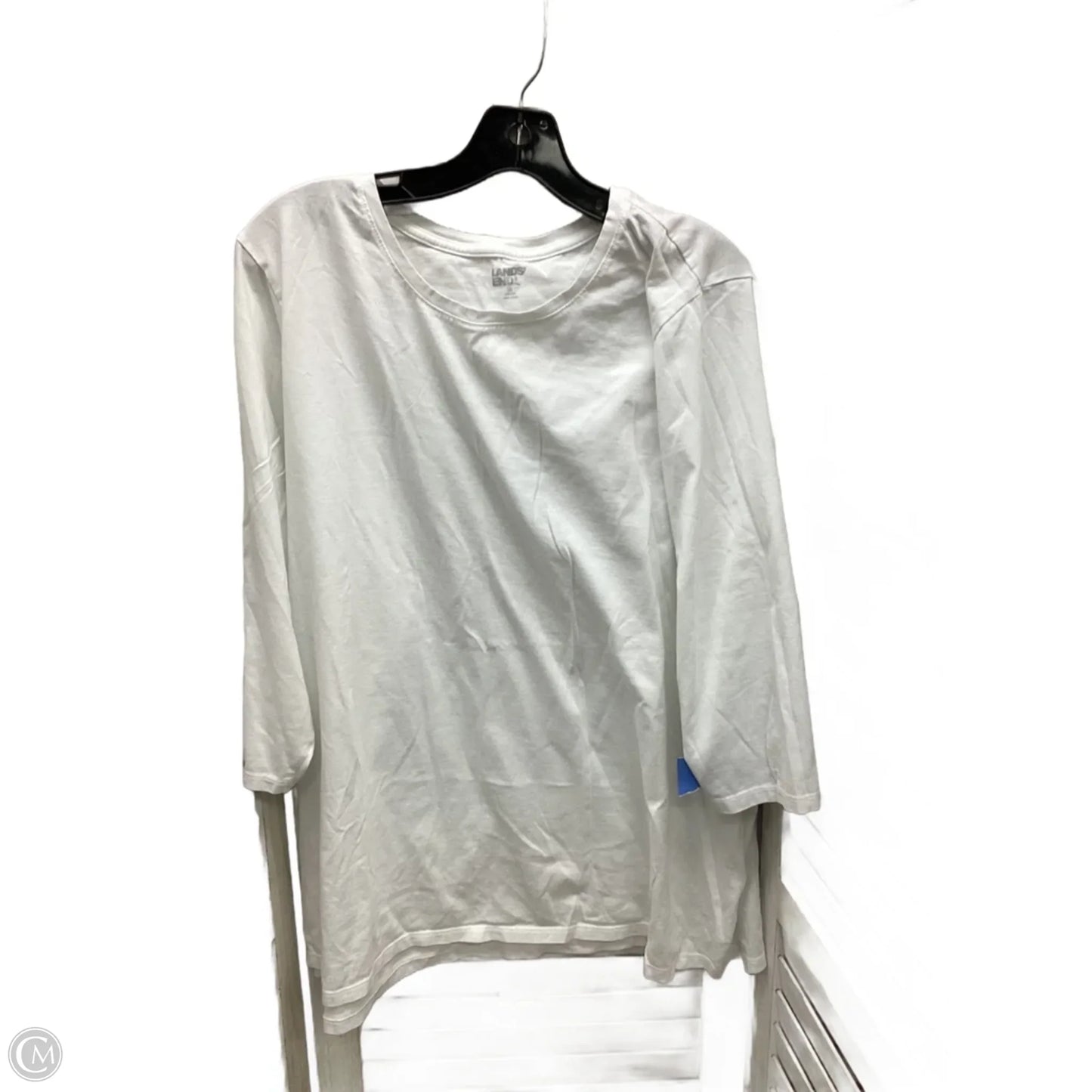 Top Long Sleeve By Lands End In White, Size: 2x
