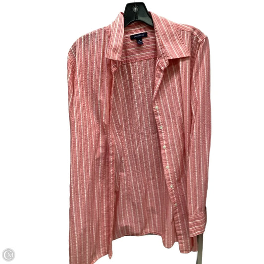 Top Long Sleeve By Lands End In Striped Pattern, Size: 1x