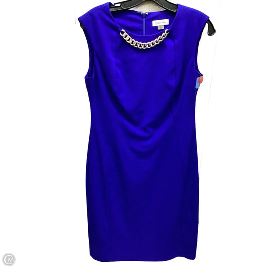 Dress Casual Midi By Calvin Klein In Blue, Size: 6