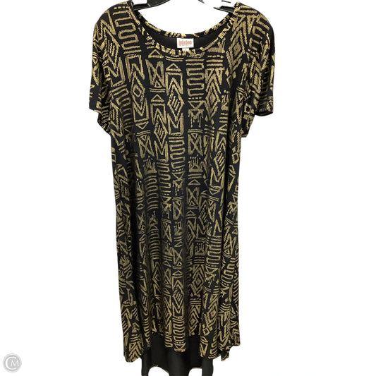 Dress Casual Midi By Lularoe In Black & Gold, Size: Xl