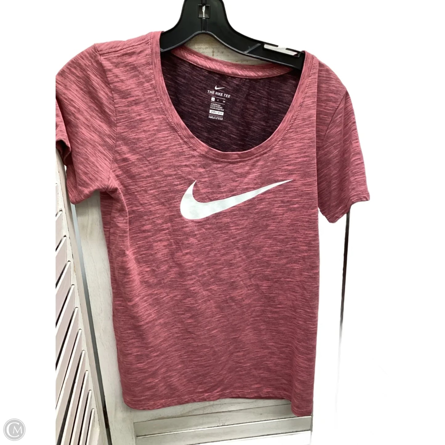 Athletic Top Short Sleeve By Nike In Pink, Size: S