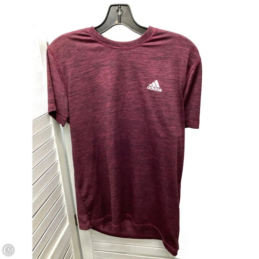 Athletic Top Short Sleeve By Adidas In Purple, Size: S