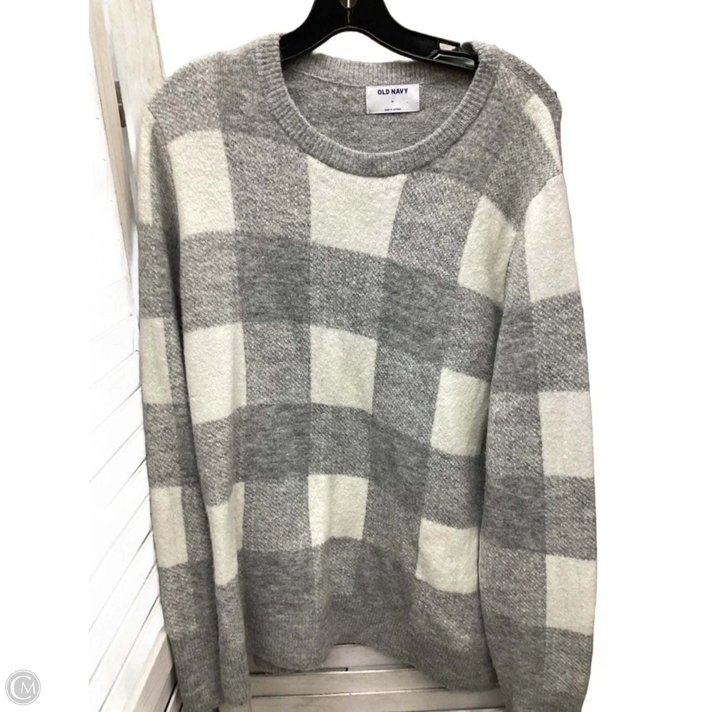Sweater By Old Navy In Grey & White, Size: Xl