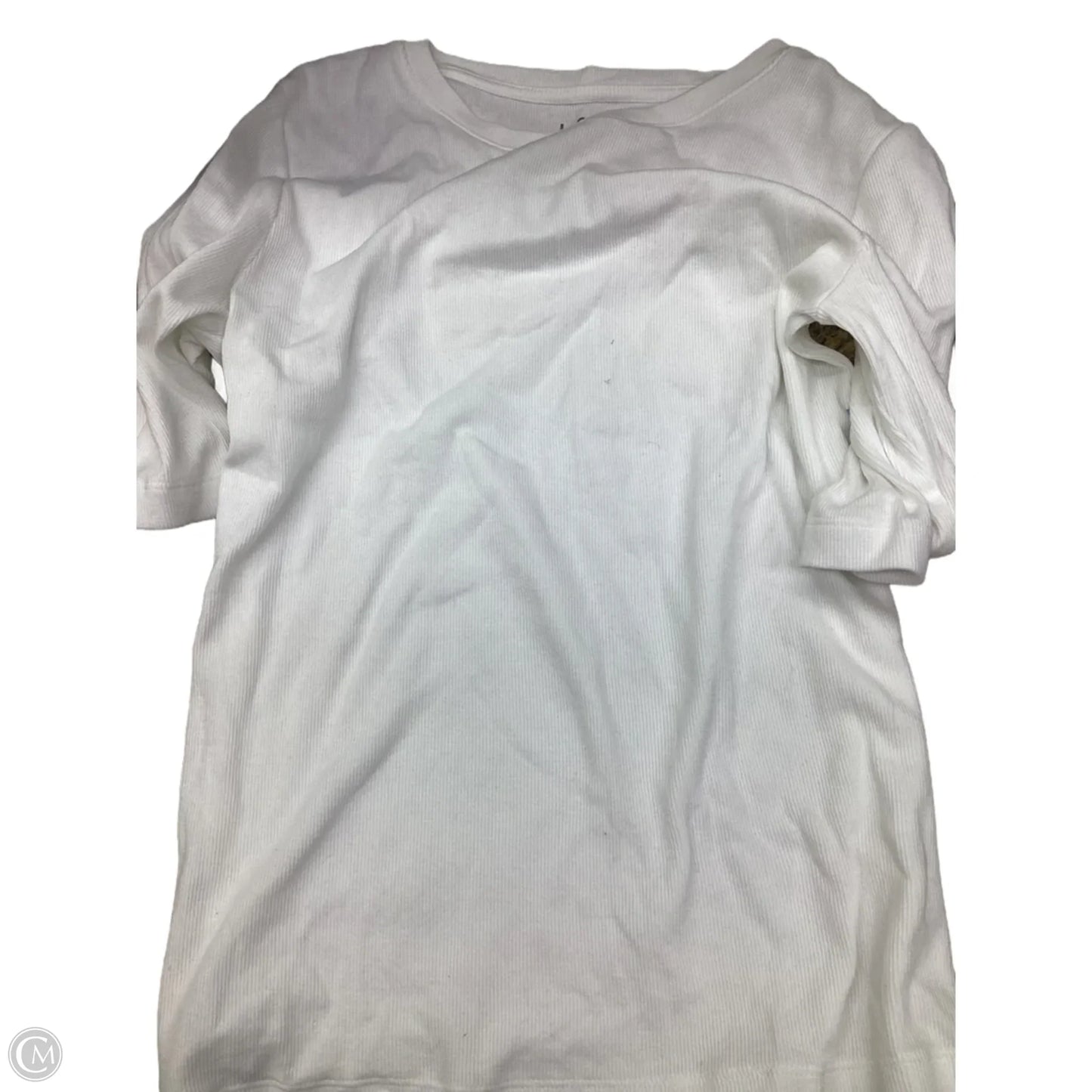 Top Short Sleeve By Loft In White, Size: L